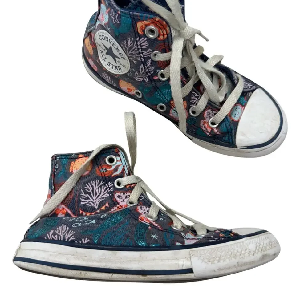 Converse Mystical Creatures Print High Top Sneakers Toddler 12 Mermaid Narwal